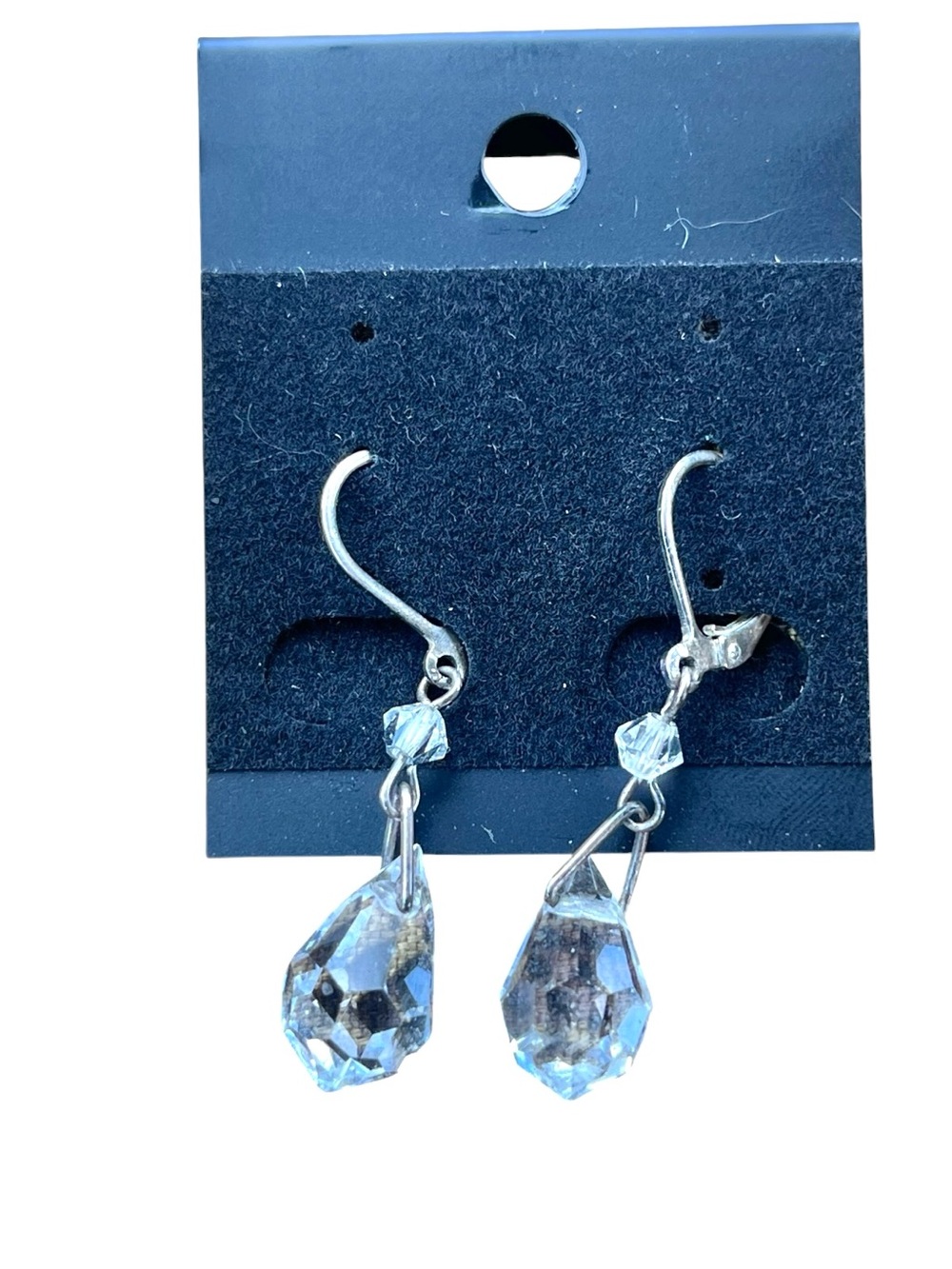 Crystal Glass  Drop Dangle Earrings - Clear